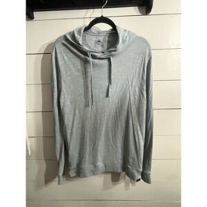 Faherty Men's SZ M Organic Cotton Sunwashed Slub Hoodie in Blue Comfort Soft‎